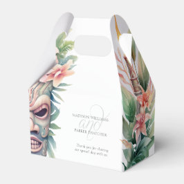 Moderne Tiki Mask Beach Hochzeit Geschenkschachtel