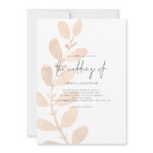 Moderne Tinted Peach Foliage Hochzeit
