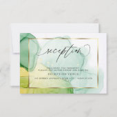 Moderne Tintenpatronen Lebende Grüntöne und Golds Einladung (Vorderseite)