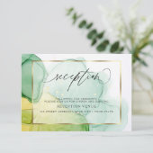 Moderne Tintenpatronen Lebende Grüntöne und Golds Einladung (Stehend Vorderseite)