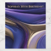 Moderne Tischdekoration Blau Lila und Gold- Weinetikett (Einzelnes Label)