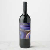 Moderne Tischdekoration Blau Lila und Gold- Weinetikett (Vorderseite)