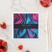 Moderne Tischdekoration Blau und Rosa Serviette (Beispiel)