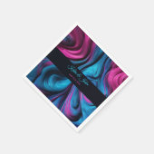 Moderne Tischdekoration Blau und Rosa Serviette (Ecke)