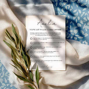 Moderne Tischkapitän Hochzeitsstationery Karte
