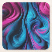 Moderne Tischlieferungen - blau und rosa- Rechteckiger Pappuntersetzer (Vorderseite)