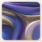 Moderne Tischlieferungen - Lila und Gold blau Rechteckiger Pappuntersetzer (Vorderseite)