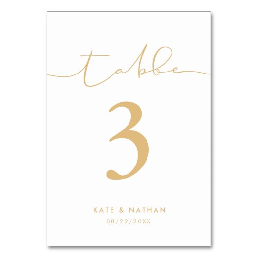 Moderne Tischnummer (Vorderseite)