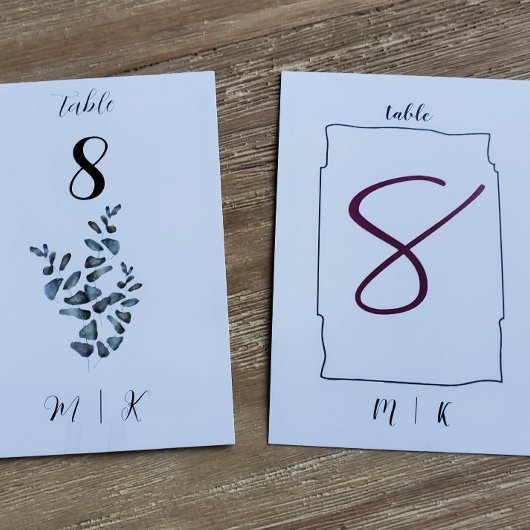 Moderne Tischnummer Card | Hochzeit