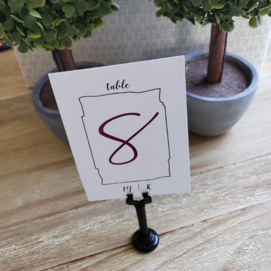 Moderne Tischnummer Card | Hochzeit