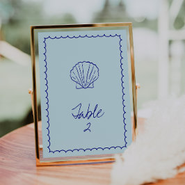 Moderne Tischnummer der blauen Mittelmeerregion