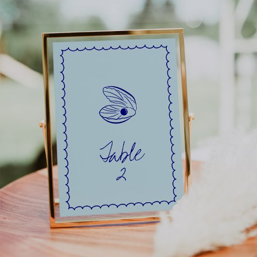 Moderne Tischnummer der blauen Mittelmeerregion