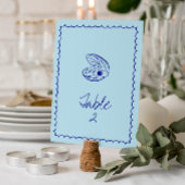 Moderne Tischnummer der blauen Mittelmeerregion