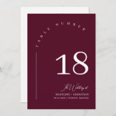 Moderne Tischnummer der Hochzeitskartentafel in Bu (Vorne/Hinten)