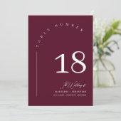 Moderne Tischnummer der Hochzeitskartentafel in Bu (Stehend Vorderseite)