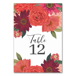 Moderne Tischnummer für Blumenzehen