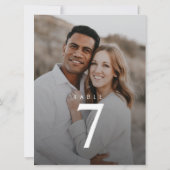 Moderne Tischnummer für Minimalistisches Foto (Rückseite)