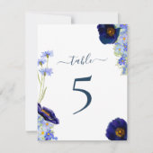 Moderne Tischnummer Hochzeit mit Wildblumen (Vorderseite)
