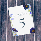 Moderne Tischnummer Hochzeit mit Wildblumen