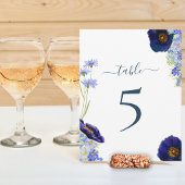 Moderne Tischnummer Hochzeit mit Wildblumen