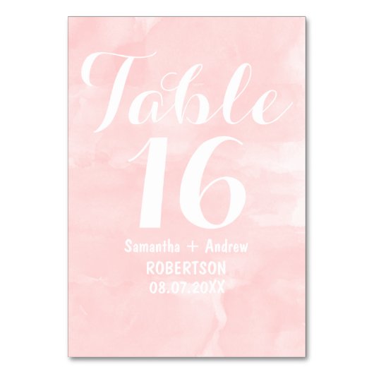 Moderne Tischnummer in Rosa (Vorderseite)