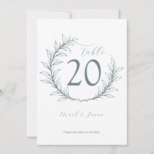 Moderne Tischnummer & Menü (Vorderseite)