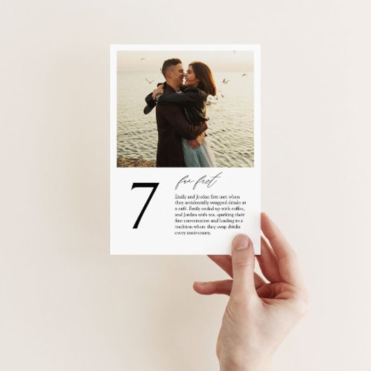 Moderne Tischnummer mit Foto und Spaß