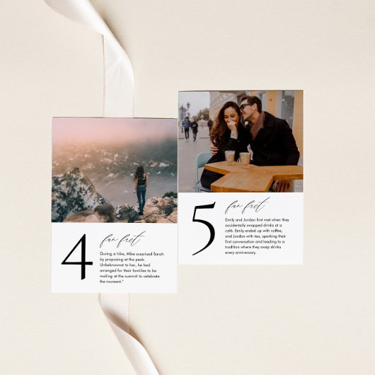 Moderne Tischnummer mit Foto und Spaß