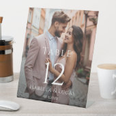 Moderne Tischnummer Personalisierten Fotos Sockelschild (In Situ)