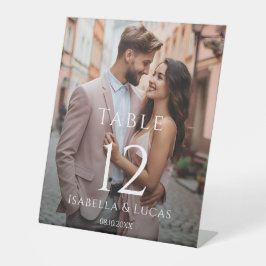 Moderne Tischnummer Personalisierten Fotos Sockelschild