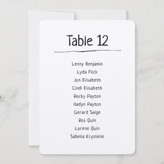 Moderne Tischnummer Seekarte (Vorderseite)