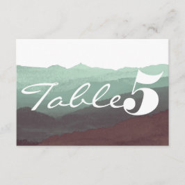 Moderne Tischnummer Watercolor Mountain Card