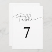 Moderne Tischnummer Weiß und Schwarz (Vorne/Hinten)