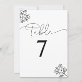 Moderne Tischnummer Weiß und Schwarz (Vorderseite)