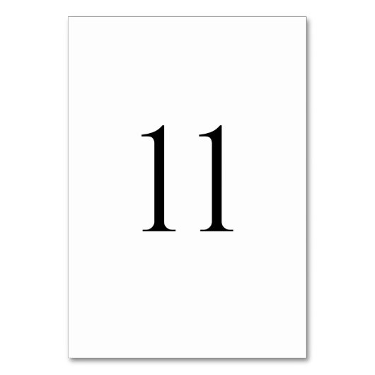 Moderne Tischnummern für Hochzeiten (1–20) (Vorderseite)
