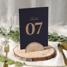 Moderne Tischnummern für Hochzeiten in der Marine