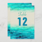 Moderne Tischnummern für Hochzeiten in funkelndem (Vorne/Hinten)