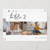 Moderne Tischnummern für Minimalistisches Foto (Vorne/Hinten)