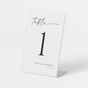Moderne Tischnummernschilder für Hochzeiten in han Sockelschild
