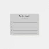 Moderne To-Do-Liste Graue Checkbox Liniiert Post-it Klebezettel (Vorderseite)