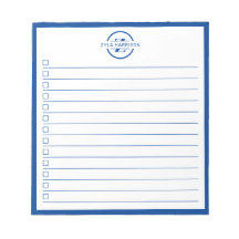 Moderne To-Do-Liste mit blauem Monogramm und Namen