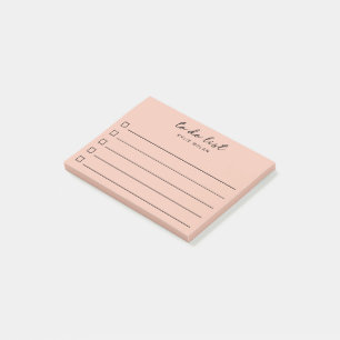 Moderne To-Do-Liste Rosa Kontrollkästchen Lined Post-it Klebezettel