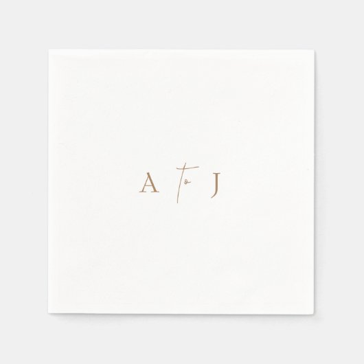 Moderne "to" Wedding Gold Cocktails Serviette (Vorderseite)