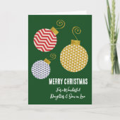 Moderne Tochter & Sohn im Gesetz frohe Weihnachten Karte (Vorderseite)