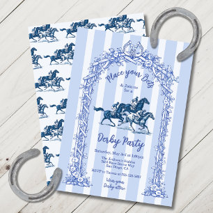 Moderne Toile de Jouy Derby-Party Einladung