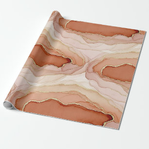 Moderne Ton-Marmor-Gold-Abstrakt-Fluss Geschenkpapier