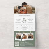 Moderne Tonbandbreite und Foto QR Code Hochzeit All In One Einladung (Innen Boden)