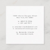 Moderne Töpferdekoration Pflanze in grüner Weich Quadratische Visitenkarte (Rückseite)