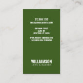 Moderne Topografie Landschaftsgestaltung Grüne Ras Visitenkarte (Rückseite)