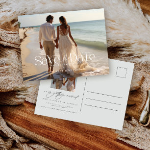 Moderne Topographie Vollfoto Hochzeit Save The Dat Postkarte